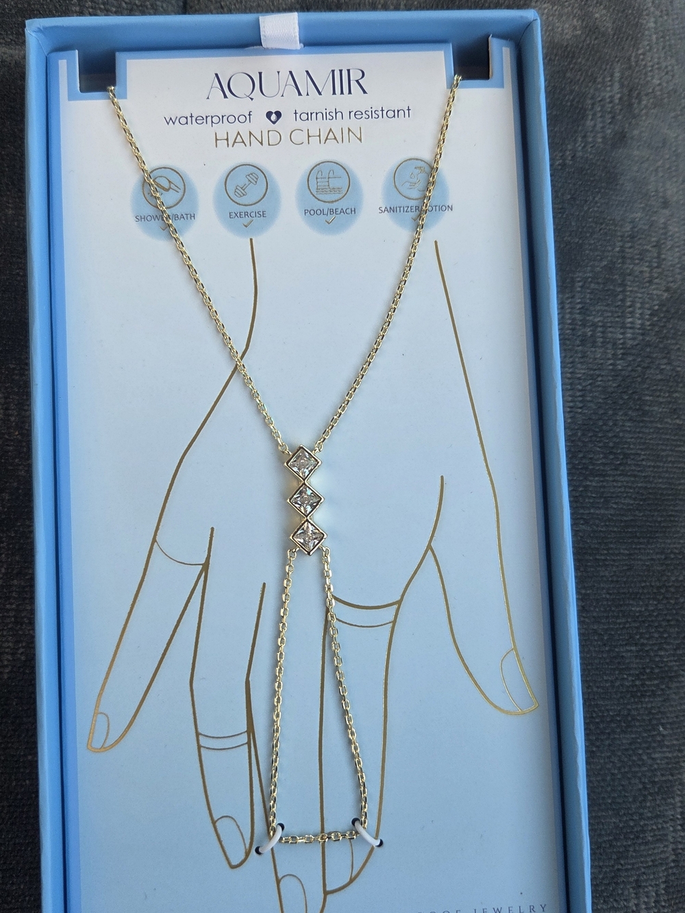 Hand Chain– AQUAMIR - Waterproof & Tarnish Resistant - PVD Gold Plated